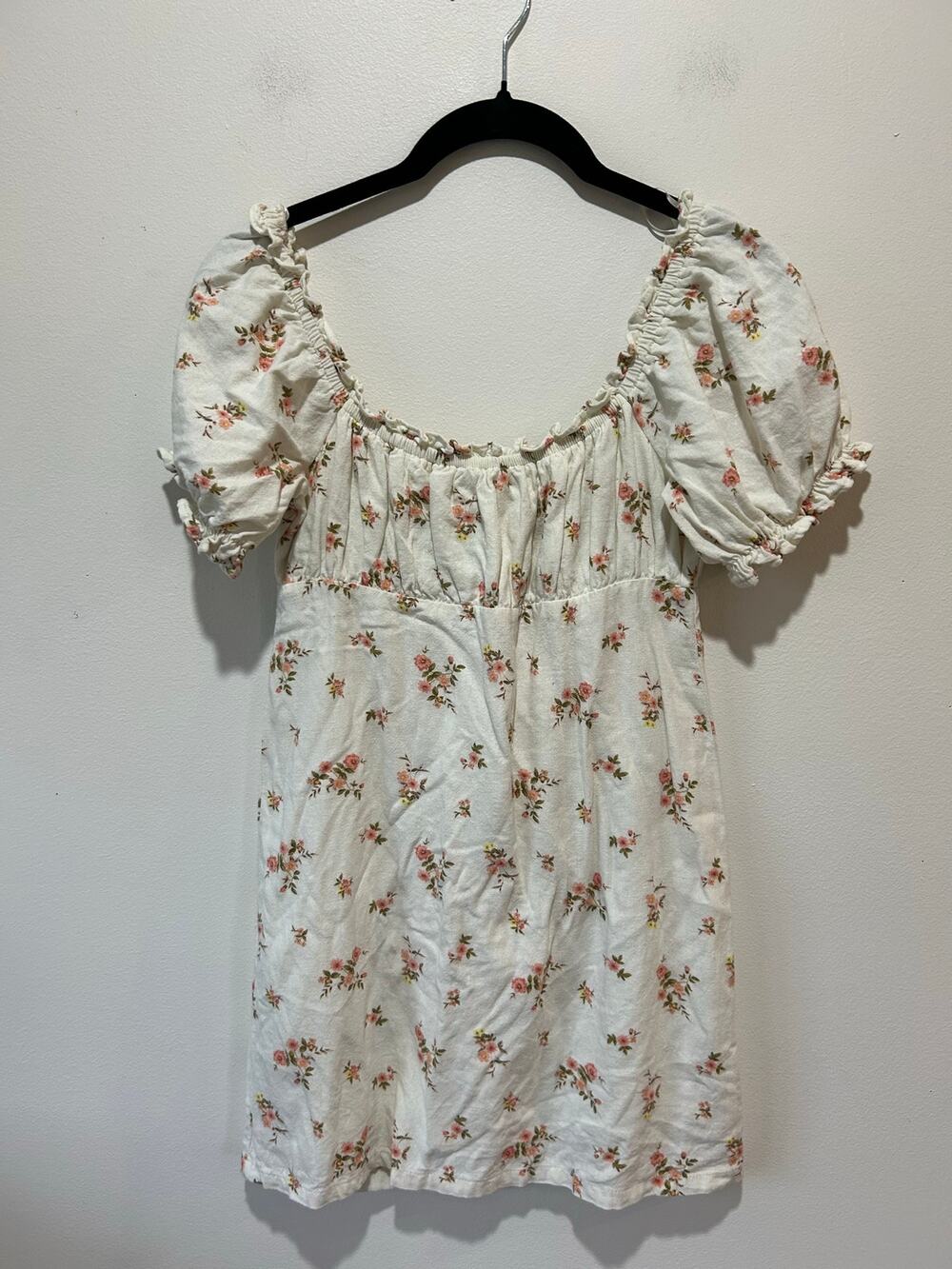 Audrey's linen blend baby doll dress size S floral print short coquette romantic